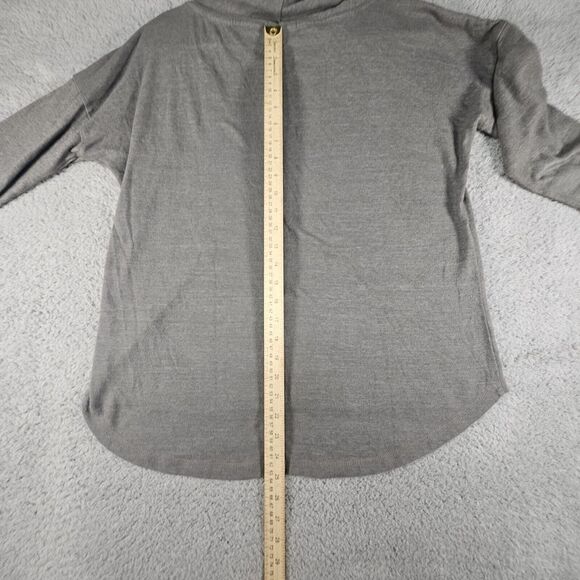 Prana Turtleneck Sweater Women M Grey Lagenlook Base Layer Logo‎ L/S Preppy Fall - Picture 6 of 9